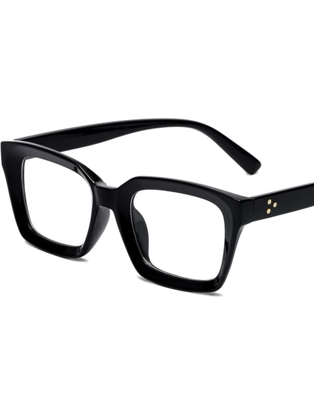 Brand New Black Square Women's Eyeglass Frames clear lenses.
